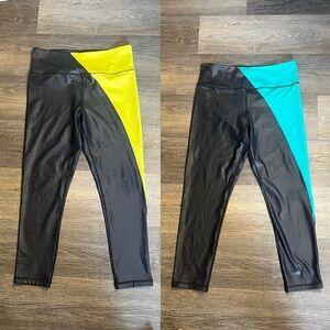 Zyia Active Woman's Metallic Light N Tight Hi-Rise Leggings Bundle Size 14-16